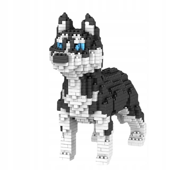 Set de constructie 950 elemente, model caine Husky, multicolor