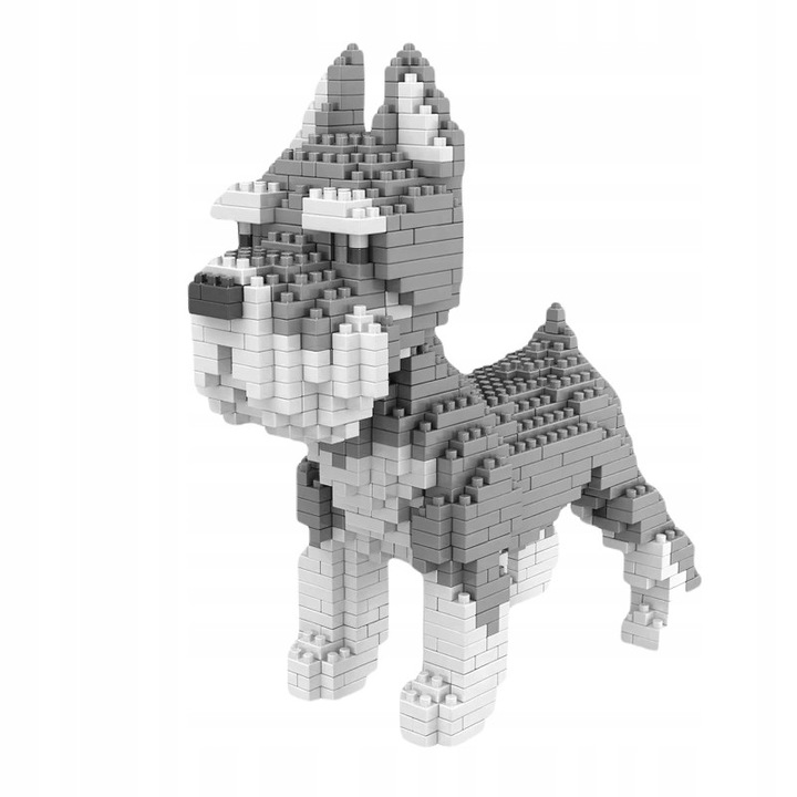 Set de constructie Model Psa Schnauzer, 880 elemente, multicolor