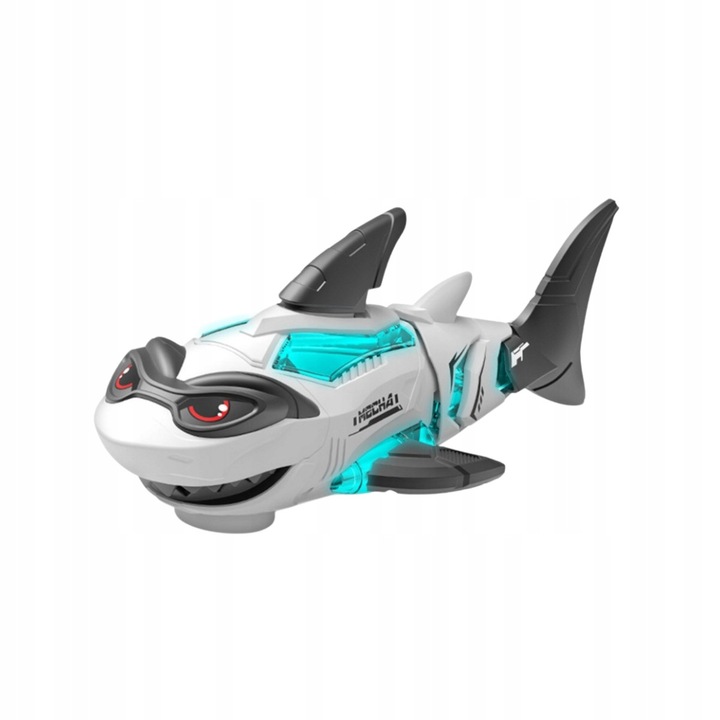 Jucarie interactiva pentru copii LED muzica, rechin