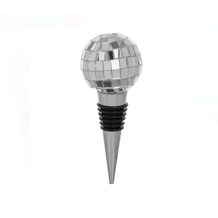 Dop pentru Sticla ZANOX®, Model Disco Ball, Ø4x9 cm, Etansare Sigura, Design Elegant, Reutilizabil
