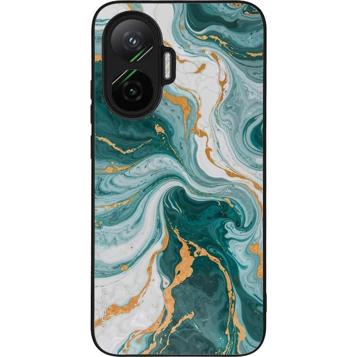 Husa telefon Sonique Marble Series, protectie antisoc, design modern, verde, pentru Xiaomi Poco F7 5G