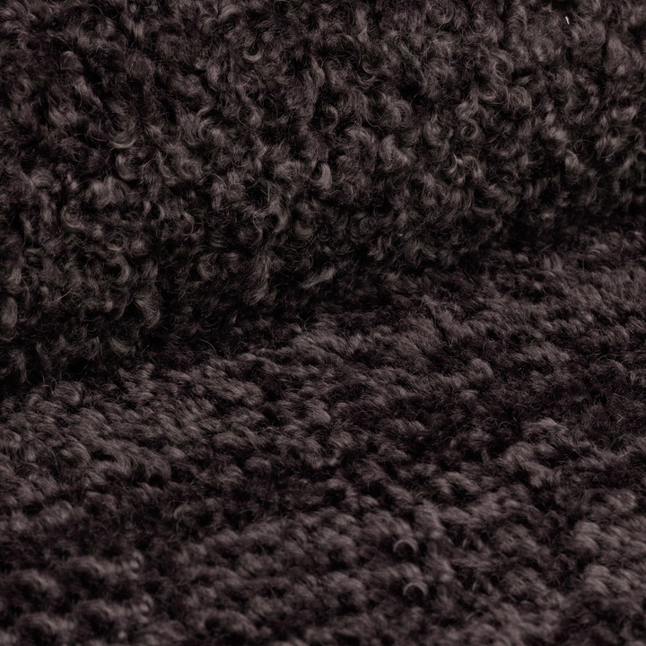 Material tapiterie mobilier Dolly, tip blana de oaie, aspect buclat, culoare antracit, latime 140