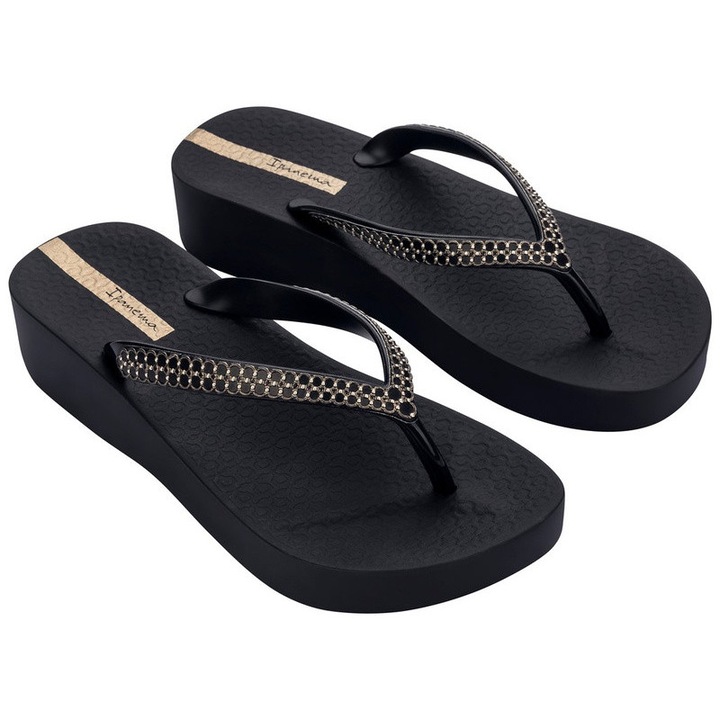 Slapi Ipanema Mesh XI Plat Fem Platform pentru femei, negri, Negru, 40