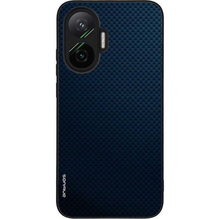 Husa telefon Sonique Carbon Series, pentru Xiaomi Poco F7 5G, silicon, antiderapant, albastra