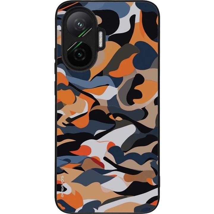 Husa telefon Sonique Camouflage Army, silicon, antisoc, portocalie, pentru Xiaomi Poco F7 5G