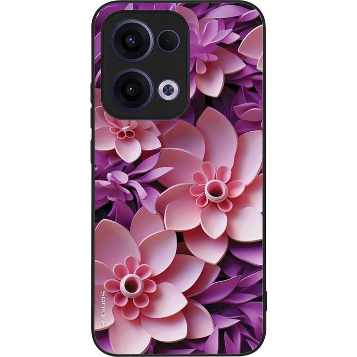 Husa telefon Sonique 3D Flower Series, roz, pentru Oppo Reno13 5G, silicon, design modern, protectie antisoc