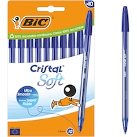 Pix BIC Cristal Soft, varf 1.2 mm, albastru, cutie 10 bucati