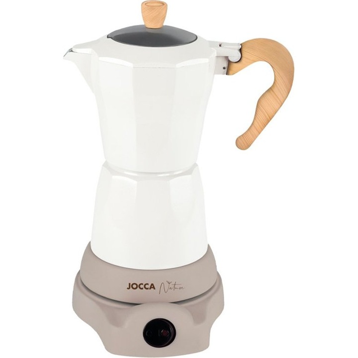 Espressor electric JOCCA Nature, 6 cesti, alb, design modern