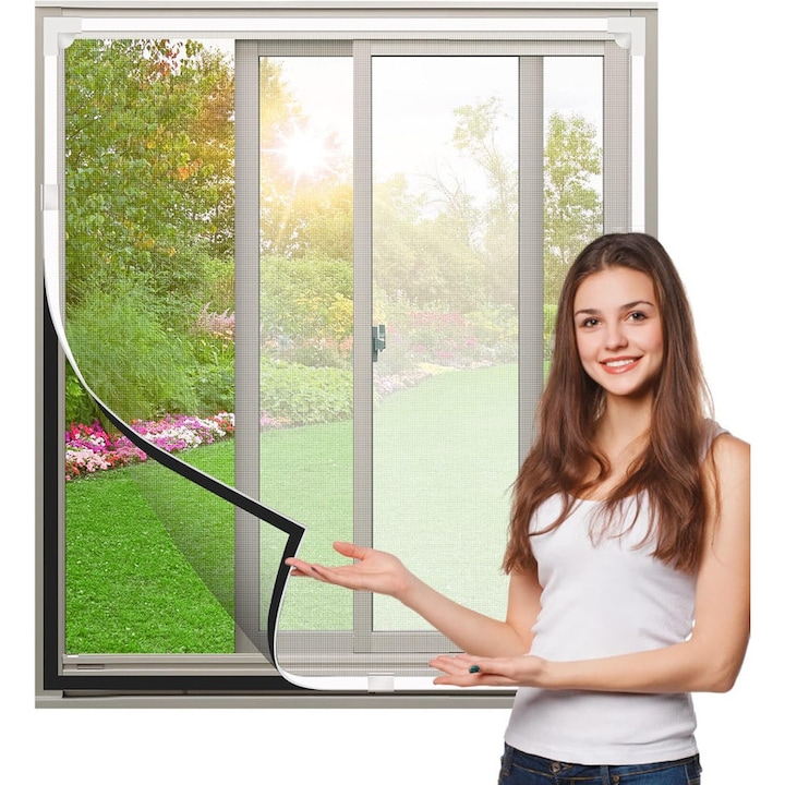 Plasa Anti Insecte Magnetica, YSBER®, Rezistent la foc si la zgarieturi, montaj rapid fara gaurire, Plasa criptata, protectie eficienta impotriva insectelor, ideala pentru usi si ferestre, 60x140 cm