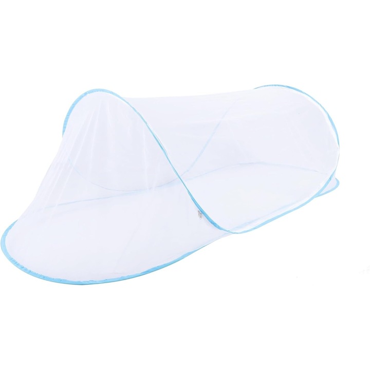 Plasa de tantari pop-up portabila, YSBER®, Plasa cu ochiuri dense, impotriva tantarilor si a insectelor, pliabila, potrivita pentru calatorii, parti cu fermoar, 200 * 80* 56 cm, potrivita pentru adulti si copii, cu husa de depozitare, Albastru