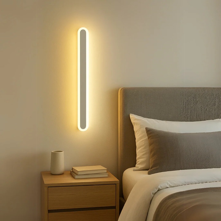 Aplica LED de Exterior Alessandro DESIGN SUHA 8W, Alb, 60x8x5cm, IP65