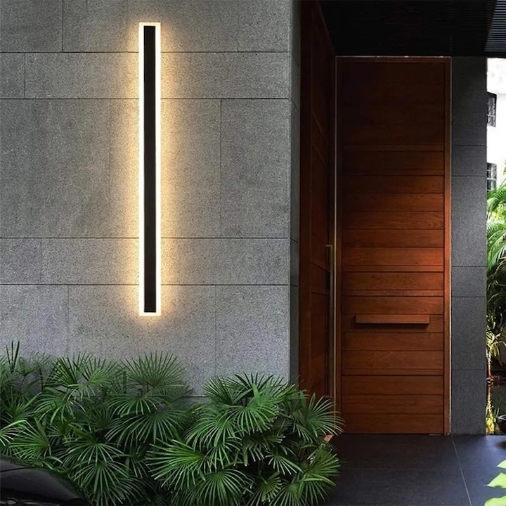 Aplica LED de Exterior Alessandro DESIGN Salma 12 W, IP65, Negru, 60x8x4cm