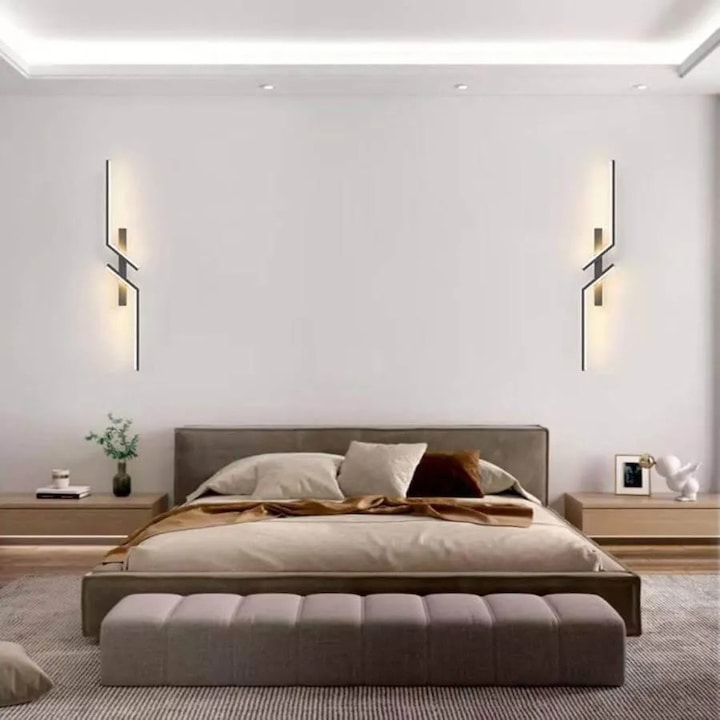 LED аплик Alessandro DESIGN Avyaan, 22 W, димируем, черен, 80x13x5см