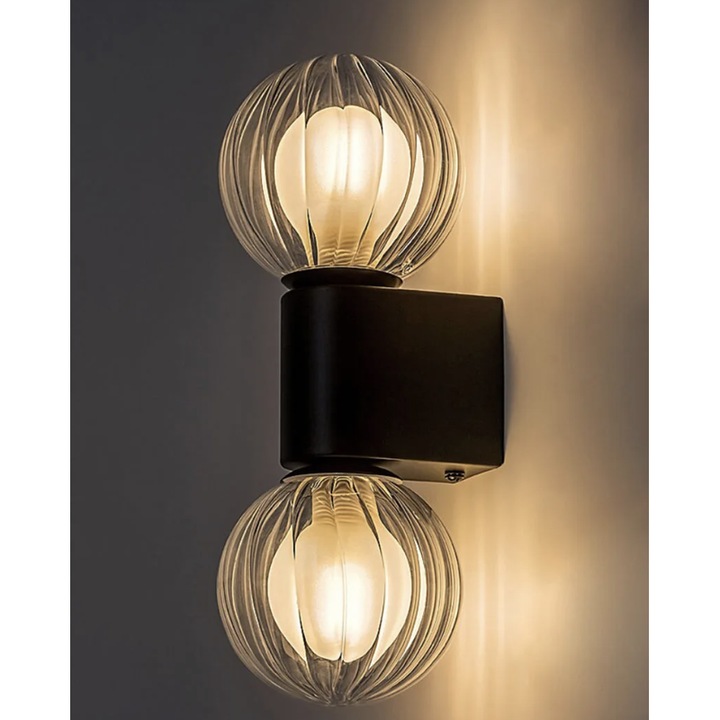 Аплик Rabalux за баня, 2 x G9, метал, черен, IP44, 270x100x110мм