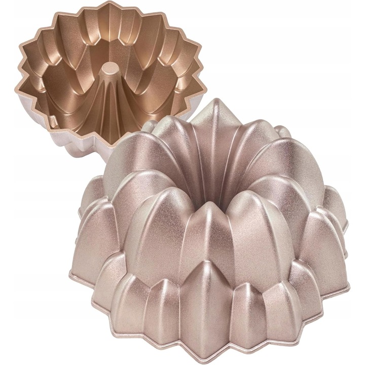 Forma de prajituri, Kaskada, roz aurie, 24cm, antiaderenta, din aluminiu