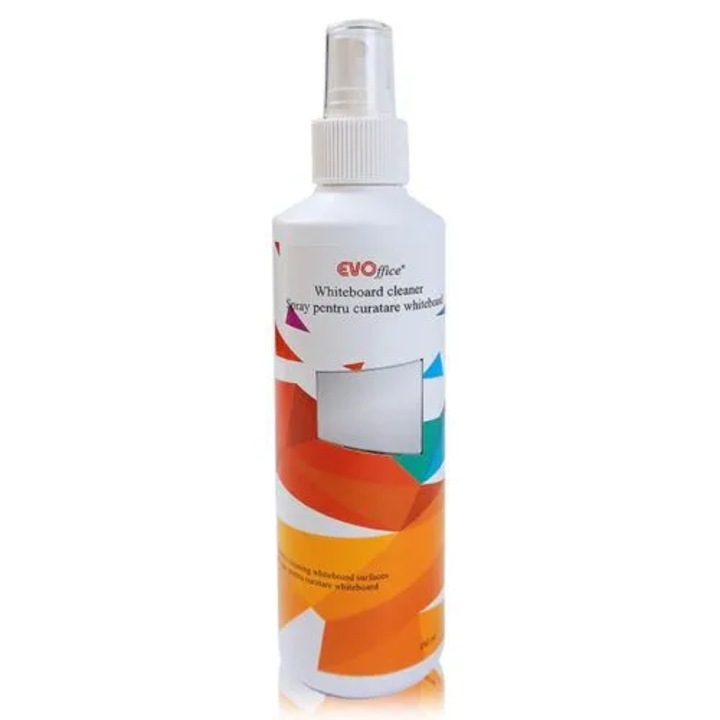 Tisztító spray, EVOffice, whiteboardhoz és mágneses táblákhoz, 125 ml, nyommentes