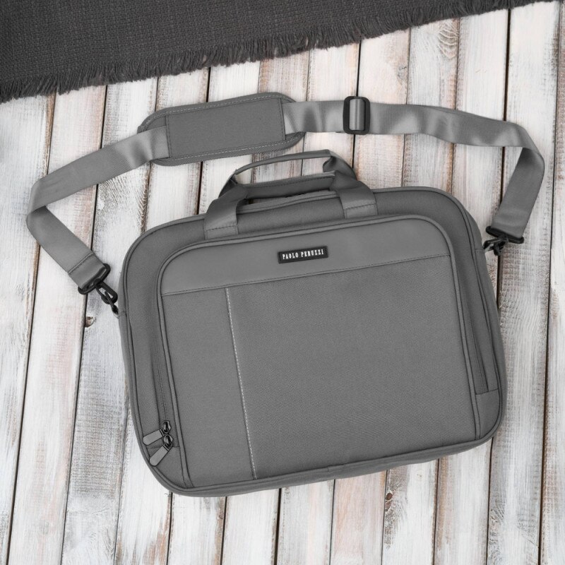 Geantă pentru laptop Paolo Peruzzi AS-02-DGR, gri, dimensiuni 30x40x7cm, compartiment pentru laptop până la 15 "6"