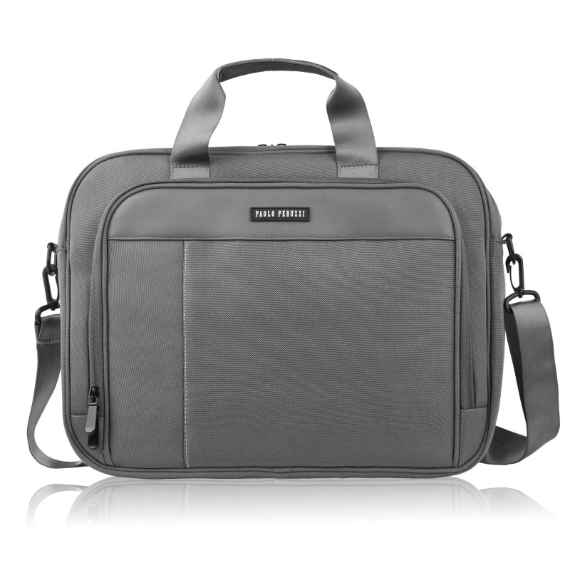 Geantă pentru laptop Paolo Peruzzi AS-02-DGR, gri, dimensiuni 30x40x7cm, compartiment pentru laptop până la 15 "6"