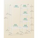 Cuier 5 rafturi bara haine structura metalica stil industrial, 40x102x153 cm, compact, alb