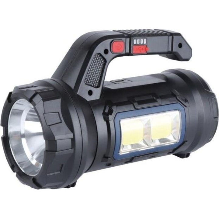 Lanterna GSC 10W 2400mAh 400lm cu Ergaleiotheke, culoare neagra