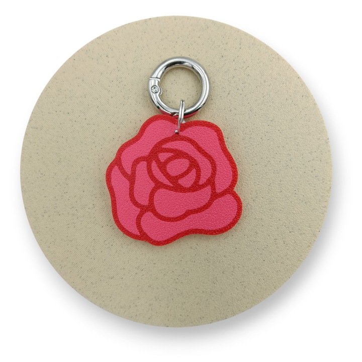 Medalion Decorativ Caini, Forma Trandafir, 43x41 mm, PLA Bioplastic, Printat 3D, Roz, Rosu