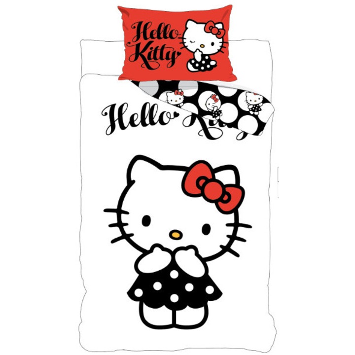 Hello Kitty Black Dress спално бельо 140×200 см, 70×90 см