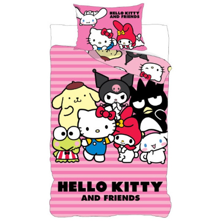 Hello Kitty Friends спално бельо 140×200см, 70×90 см