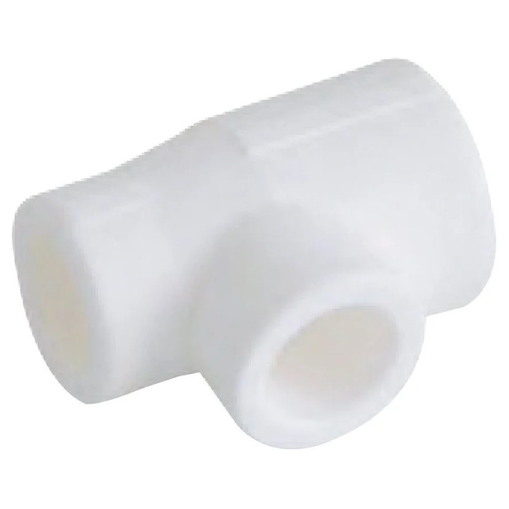 Teu redus PPR O32-25-25, alb, pentru instalatii termice