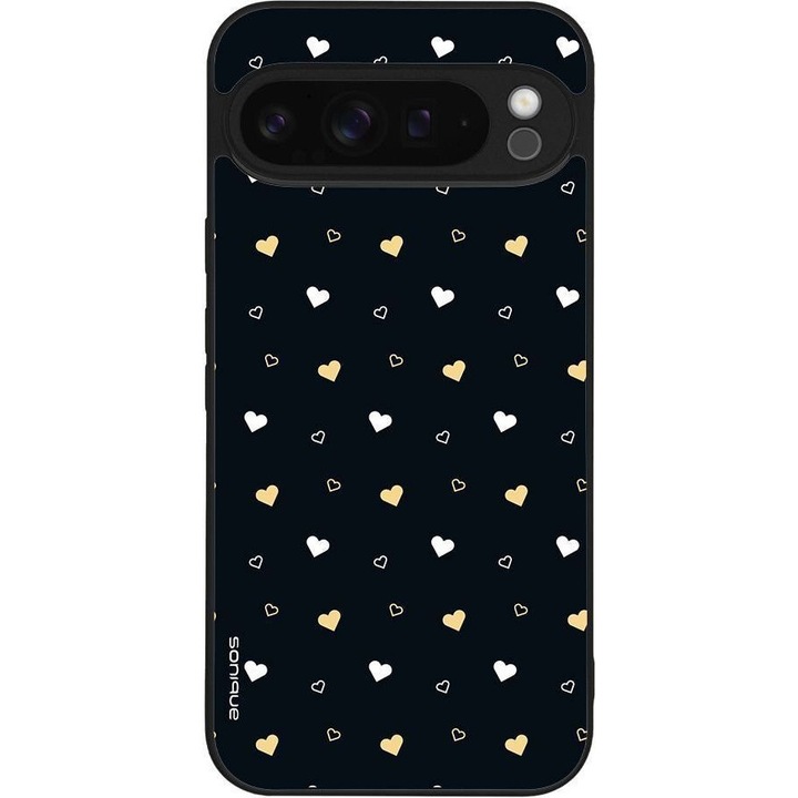 Husa telefon Sonique Heart Series pentru Google Pixel 9 Pro XL 5G, silicon, antisoc, neagra