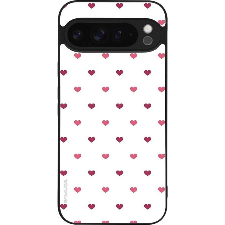 Husa telefon Sonique Heart Series, pentru Google Pixel 9 Pro XL 5G, silicon, alb, design modern