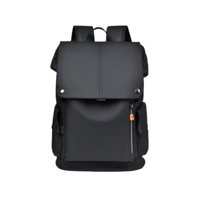 Rucsac business pentru barbati, capacitate mare, impermeabil, rezistent la uzura si zgarieturi, usor de transportat, cu curele cu pernite de aer, potrivit pentru laptopuri de 15 inch, Negru