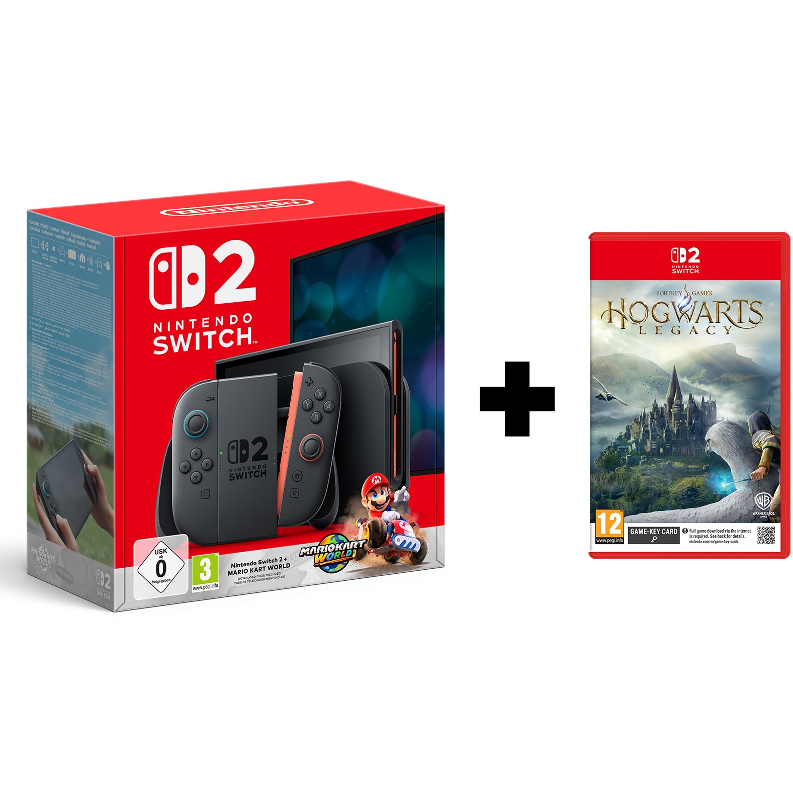 新品未使用MARIOKART WORLD Nintendo Switch Consola Nintendo Switch 2 Mario Kart World Bundle & Jocul Hogwarts
