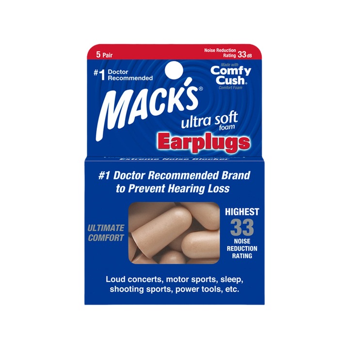 MACKS füldugók, zajcsökkentés, hangszigetelés, tökéletes alváshoz, kollégiumi használatra, alváshoz, tanuláshoz, sárga