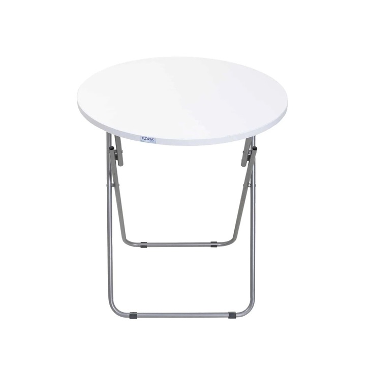 Masa pliantă rotundă FOXMAG24, MDF, metal, alb, 60x65cm