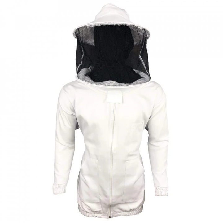 Bluza apicola cu masca detasabila si fermoar, XXL, Gri