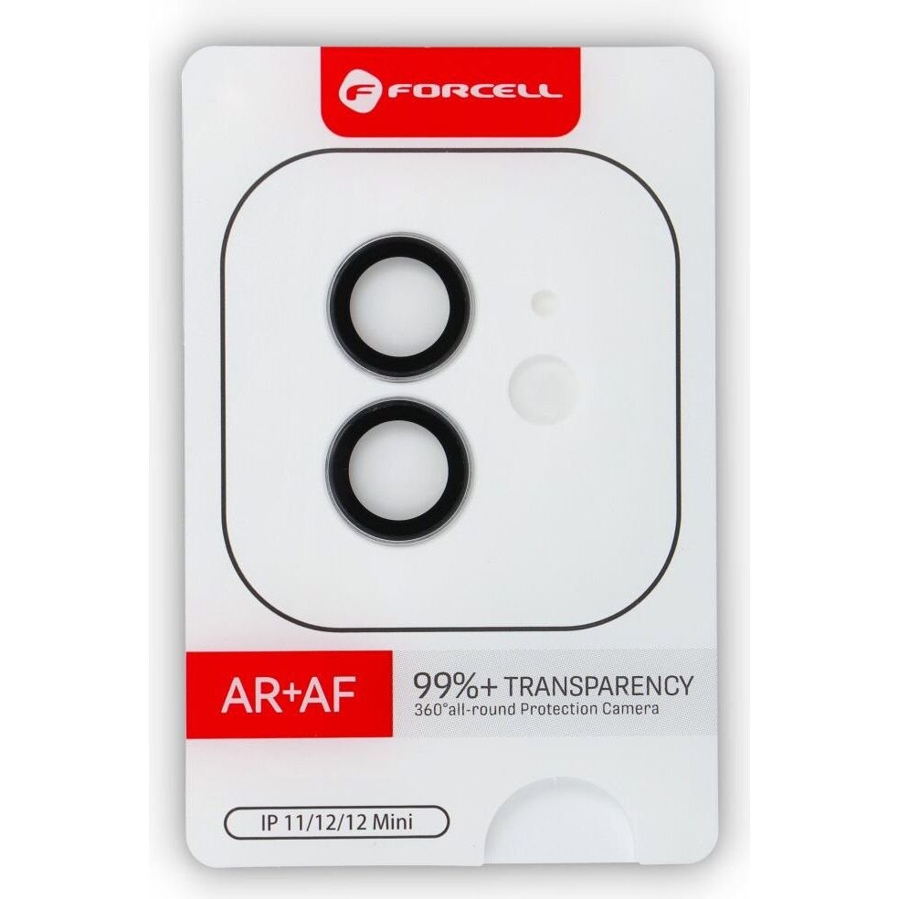 Folie protectie camera Forcell Premium, 9H, cu rama, transparenta, 0.22mm, pentru iPhone 12 / 12 Mini