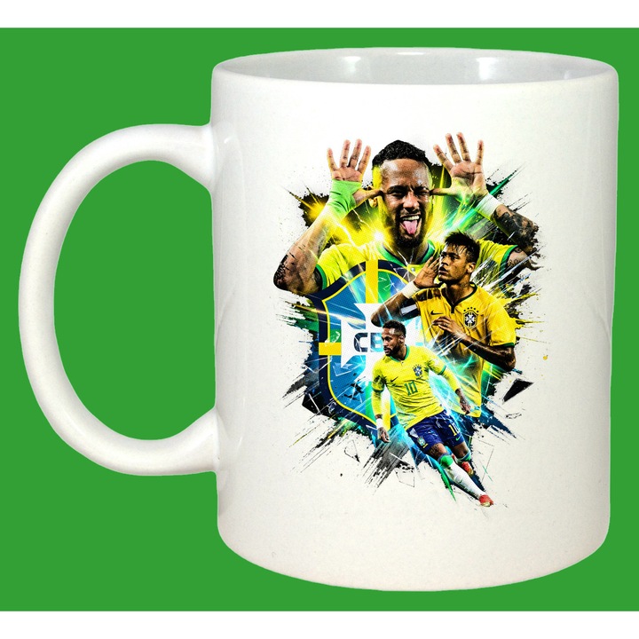 Cana Neymar Brazil World Cup Fifa 2026 V2, Cadou, Sarbatori, Cri-Flo, Culoare Alb, 330 ml