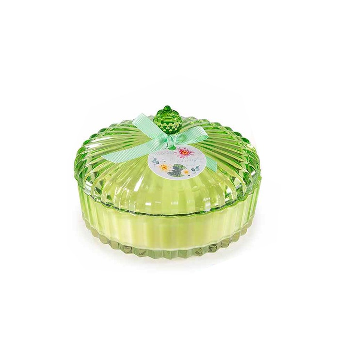 Ароматна свещ в стъклен буркан, аромат Лилия, Евкалипт Ø 13 см x 9 В