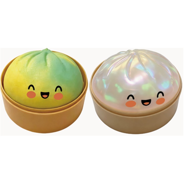 Interaktív játékkészlet gyerekeknek, puha zsemle alakú játék, zöld/fehér, relaxációs eszköz