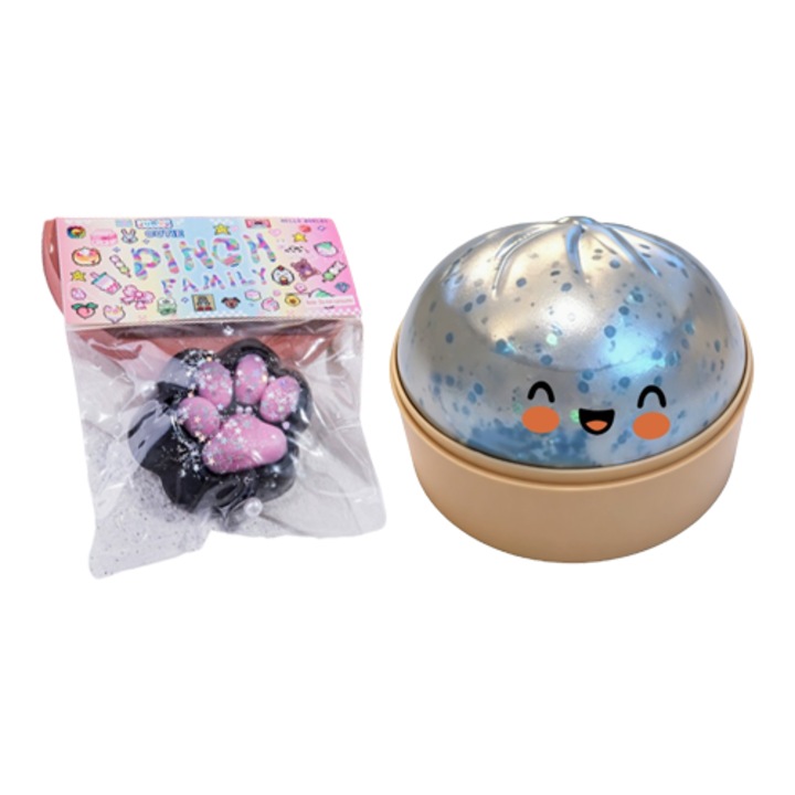 Interaktív játékkészlet gyerekeknek, zsemle és macskamancs forma, puha, nem ragadós, többszínű