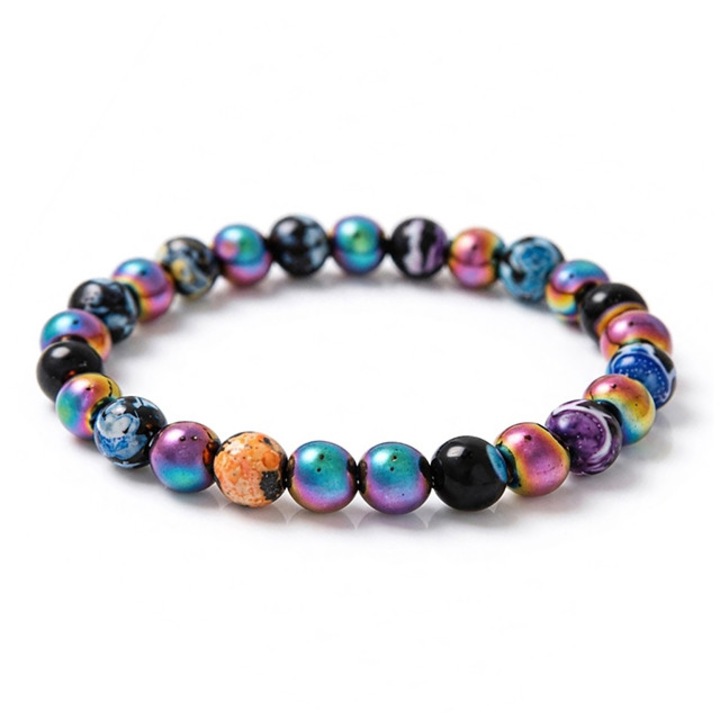 Bratara energetica, pietre naturale semipretioase, stil boem, unisex, multicolor