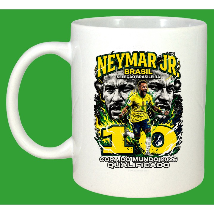 Cana Neymar Jr Brazil World Cup Fifa 2026, Cadou, Sarbatori, Cri-Flo, Culoare Alb, 330 ml