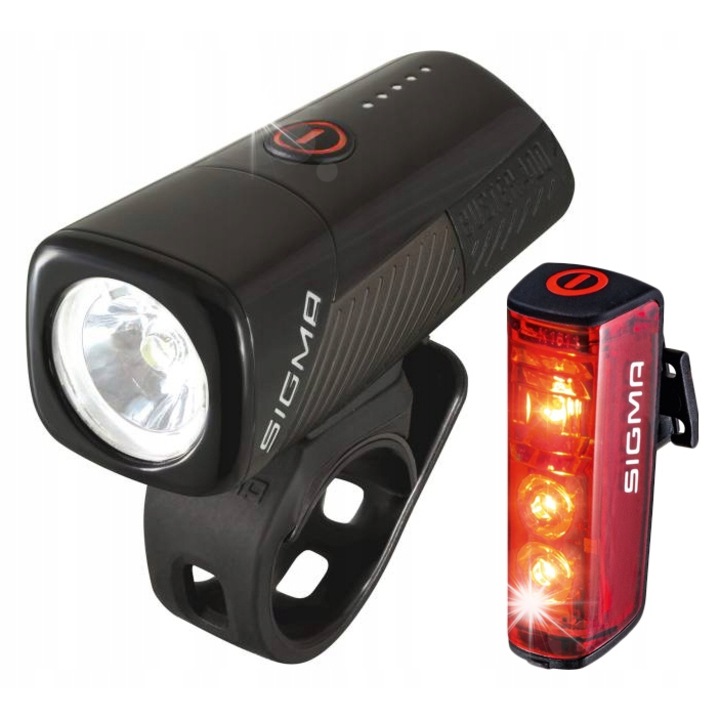 Set lumini bicicleta Sigma Buster 400 si Blaze Flash, 400 lumen, 120m, negru