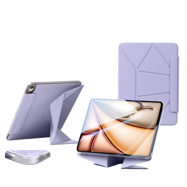 Защитен калъф, ORBER, за iPad Pro 11", виолетов, гъвкав дизайн, устойчив на падане