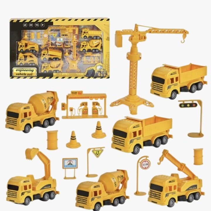 Set Masini de Constructii din Metal – 6+ Modele de Vehicule