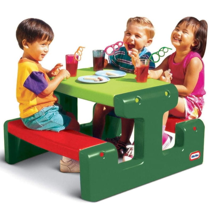 Meseu De Picnic, Little Tikes, Material: Abs, Capacitate Maxima: 100 Kg, Varsta: De La 2 Ani, Nu Necesita Asamblare, 60 Cm X 110 Cm X 100 Cm, Multicolor
