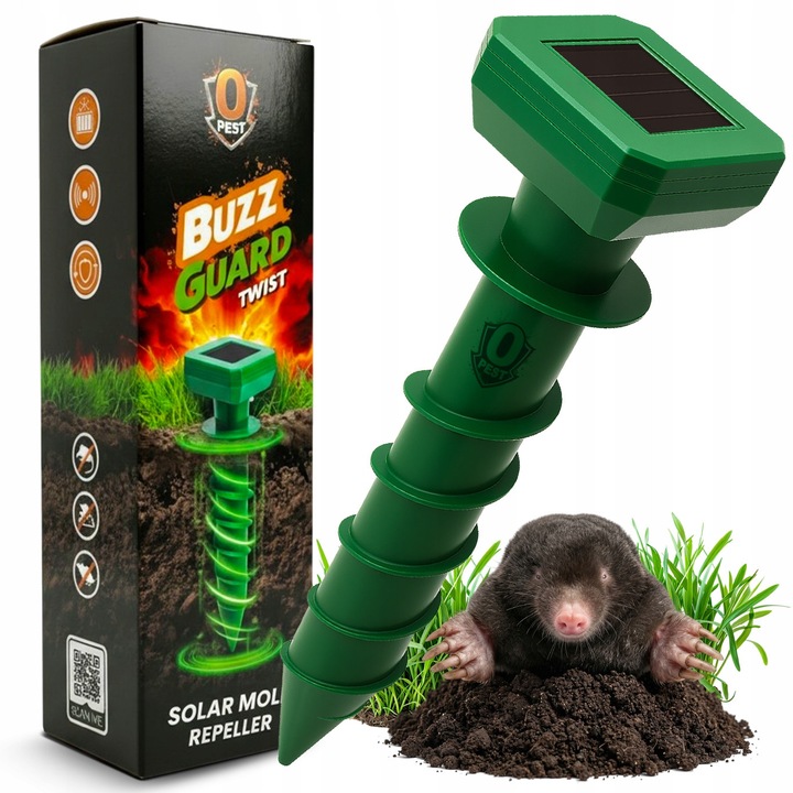 Dispozitiv solar anti-cârtițe și rozătoare ZeroPest, cu protecție eficientă, 650 m, 25, 5x6, 5x6 cm