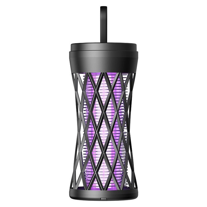 UV лампа против насекоми, Optim Solution, 360&deg; защита, USB зареждане, черна, 12x6см