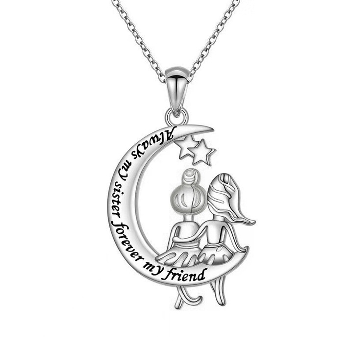 Colier dama, pandantiv argint, cadou Ziua Mamei, pentru surori