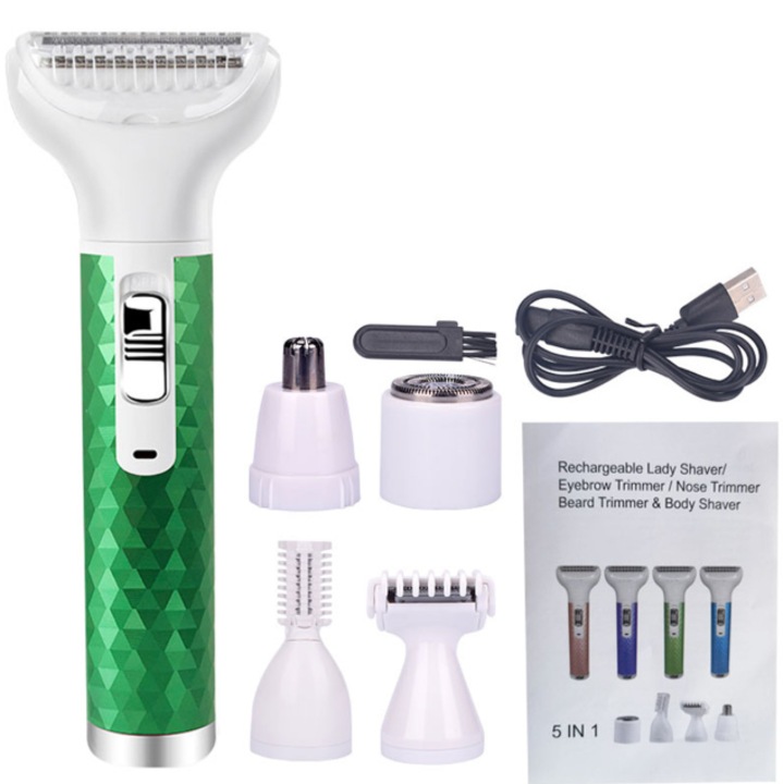 Epilator 5-in-1, USB reincarcabil, ecologic